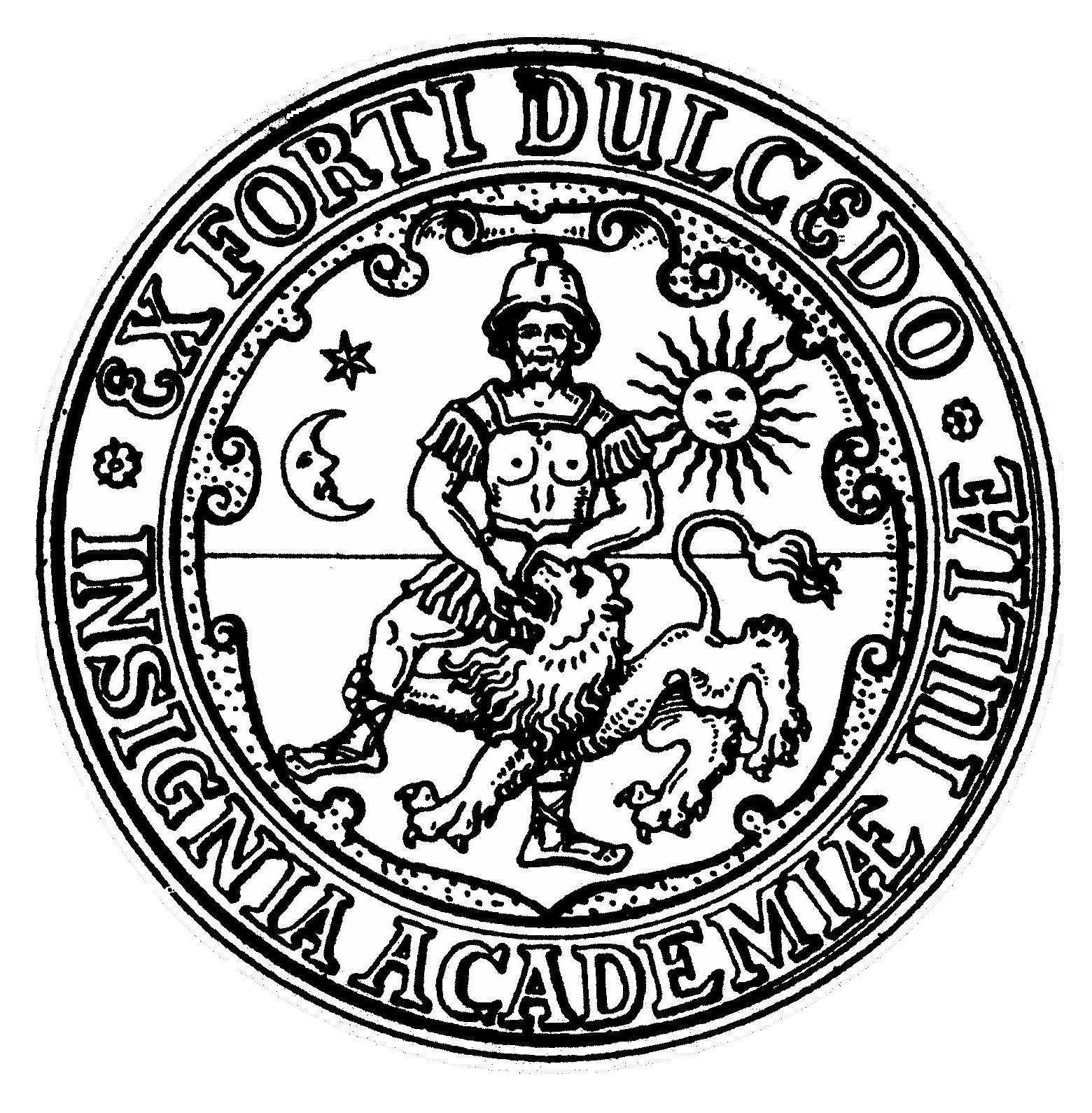 Historisches Siegel der Universität Helmstedt: Simson und der Löwe